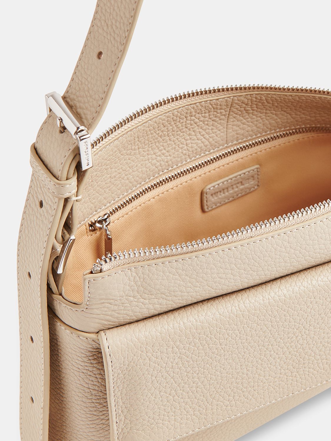 Buy Whistles Tilda Leather Pocket Shoulder Bag, Taupe Online at johnlewis.com