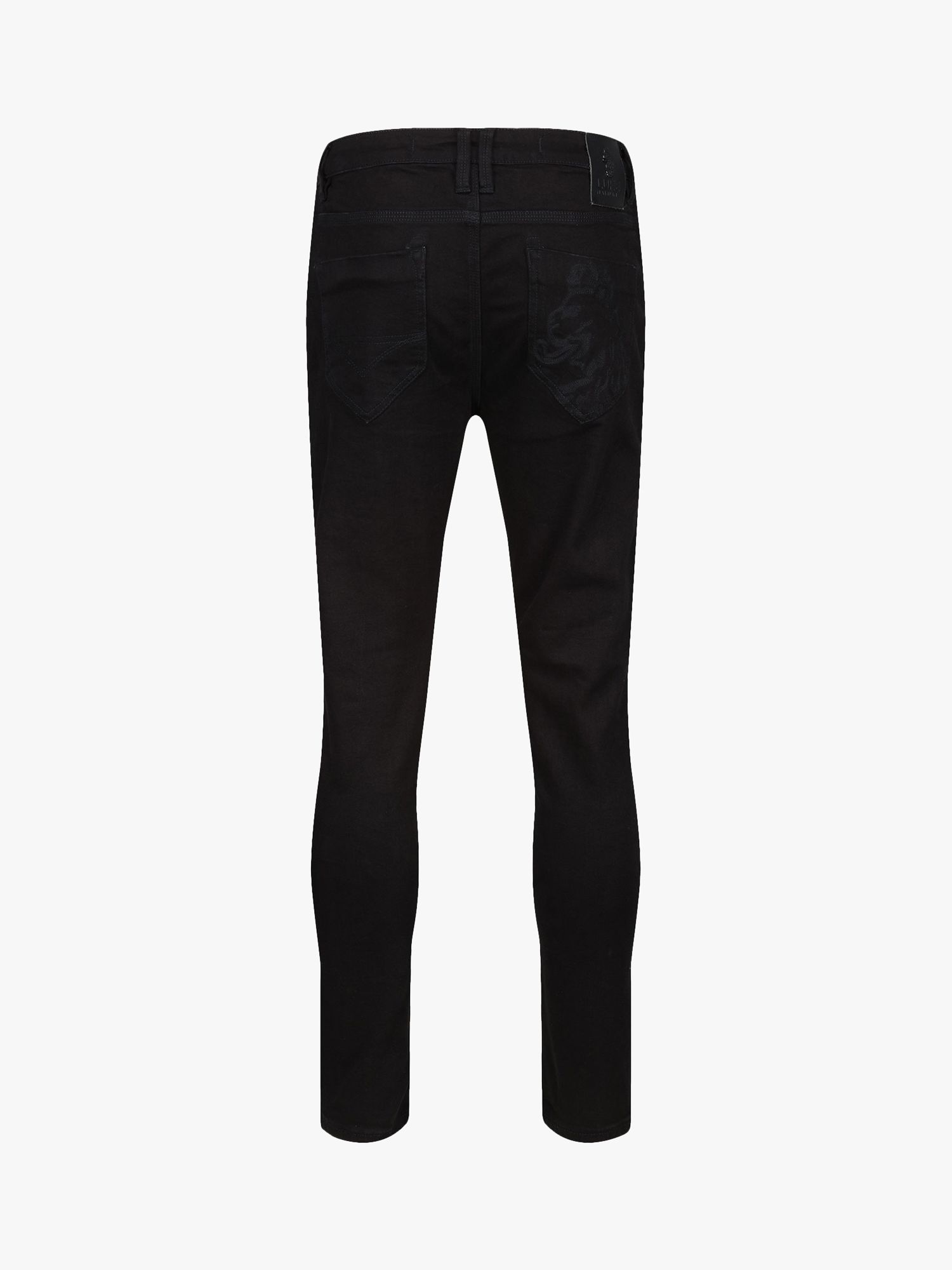 LUKE 1977 Vacuum Demin Slim Fit Jeans, Black Worn, 28R