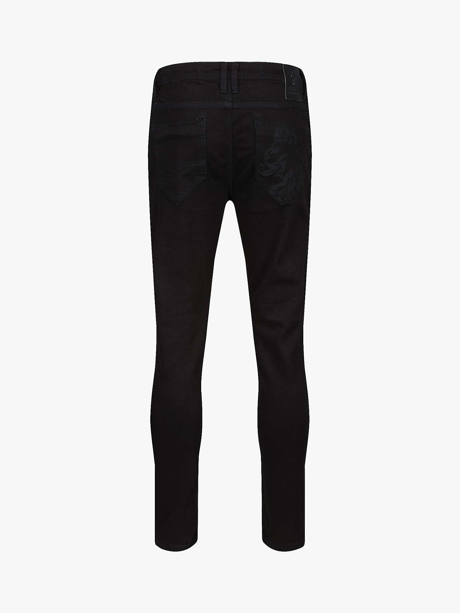 LUKE 1977 Vacuum Demin Slim Fit Jeans, Black Worn at John Lewis & Partners