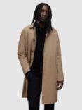 AllSaints Denman Long Coat, Sand Brown