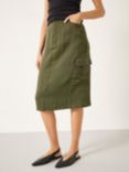 HUSH Amba Knee Length Cargo Skirt, Forest Green, Forest Green