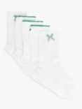John Lewis Kids' Gingham Heart Socks, Pack of 5, Green/White