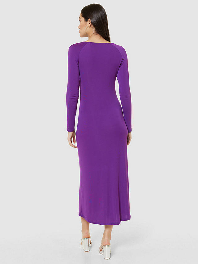 Closet London Twisted Neck A-Line Dress, Purple