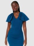 Closet London Cape Sleeve Bodycon Midi Dress, Teal