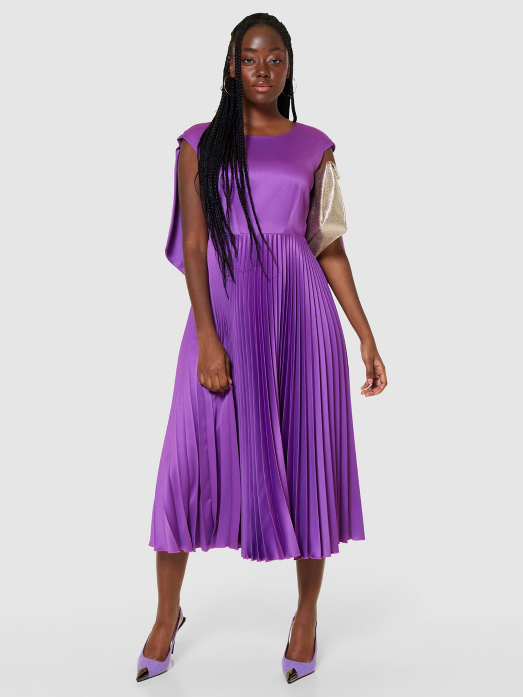 Closet London Pleated Midi Dress, Purple