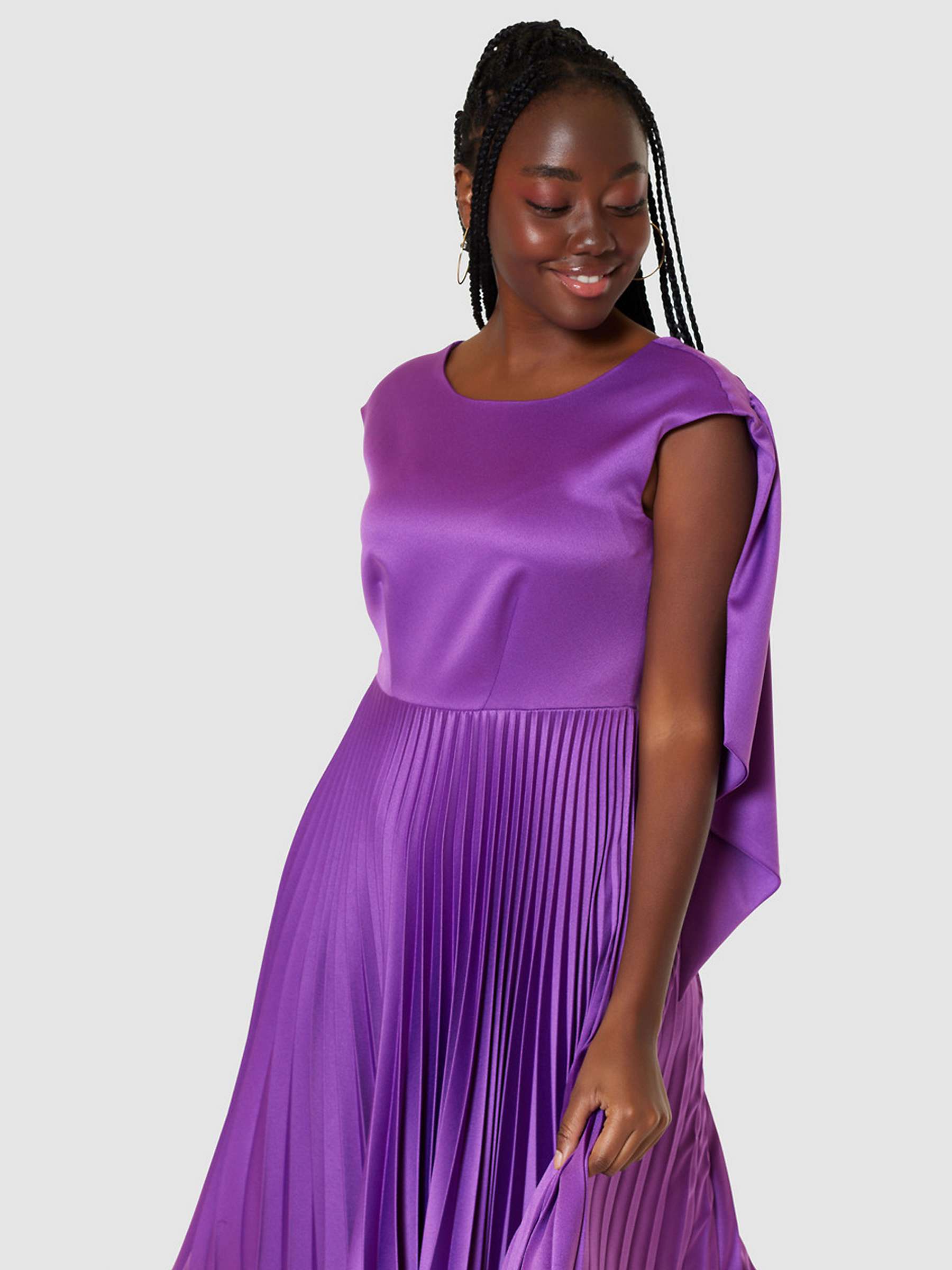 Buy Closet London Pleated Midi Dress, Purple Online at johnlewis.com