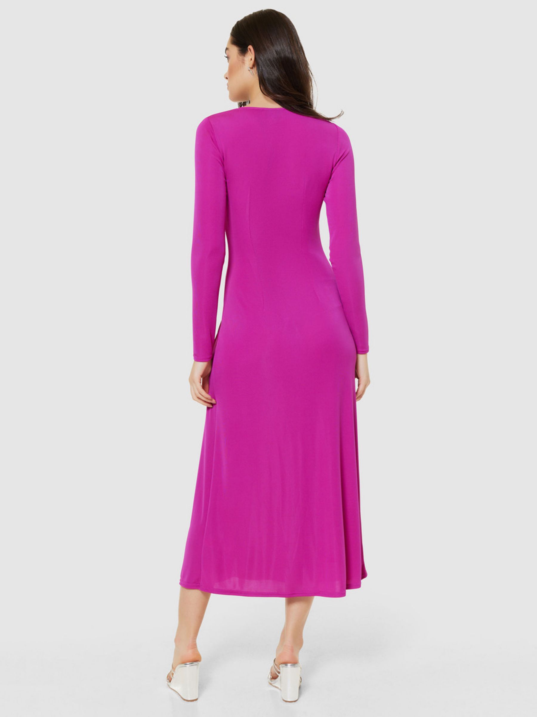 Buy Closet London Asymmetric Neck A-Line Midi Dress, Magenta Online at johnlewis.com