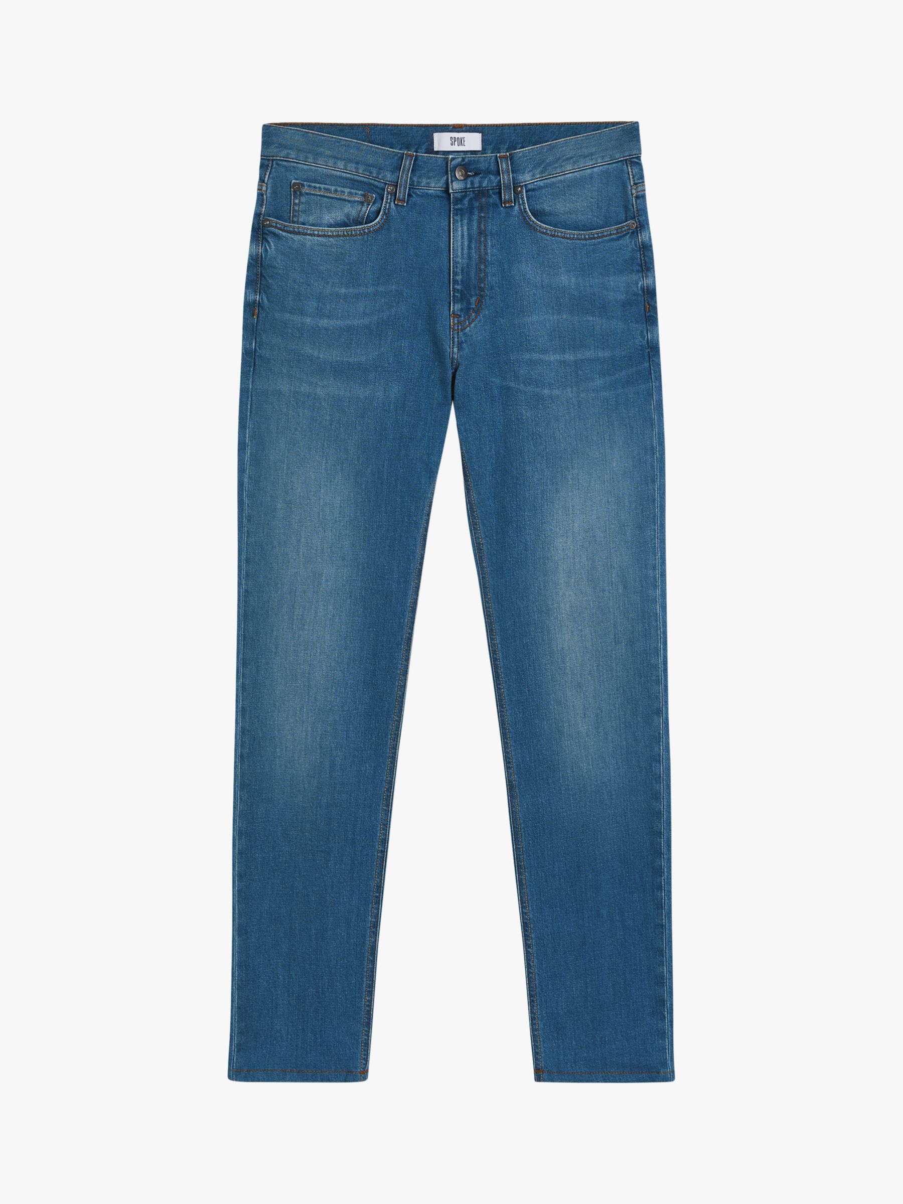 SPOKE Italian Denim Narrow Thigh Jeans, Denim Blue at John Lewis & Partners