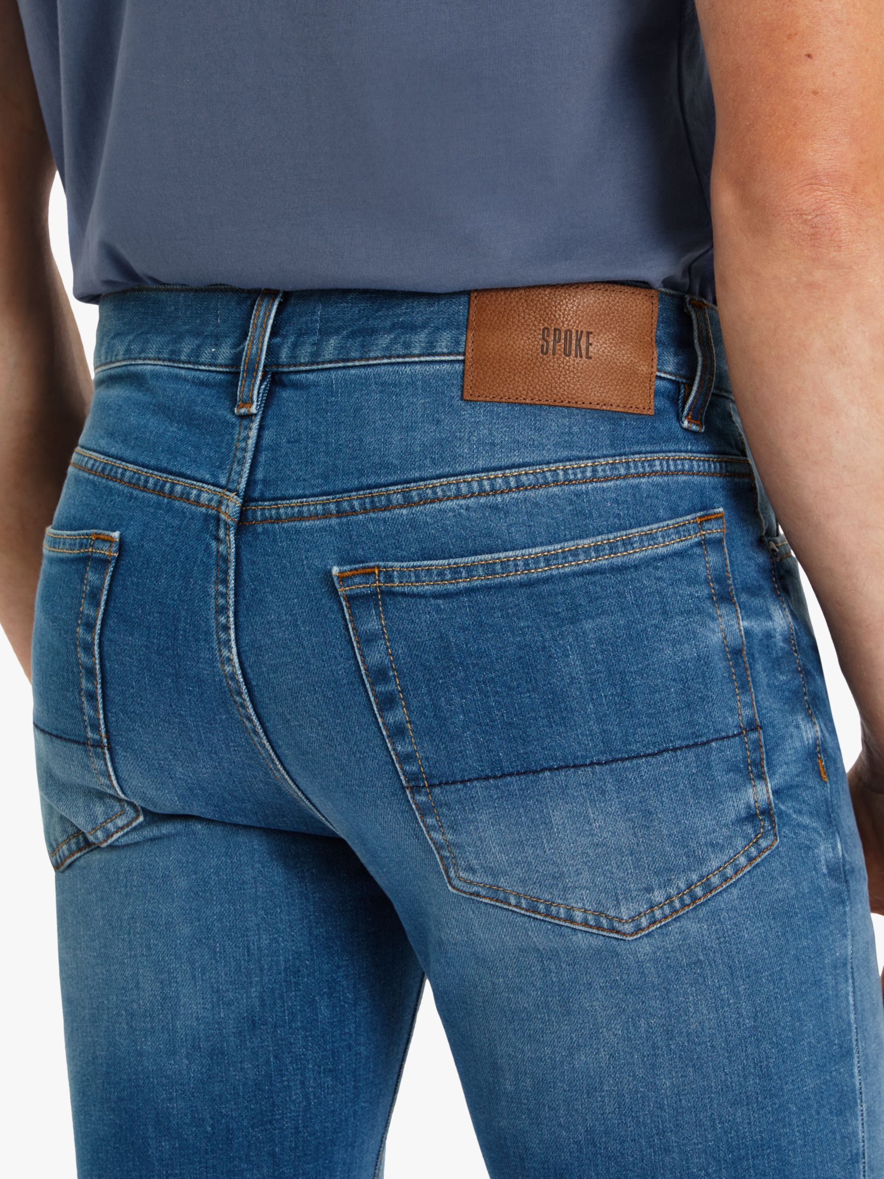 SPOKE Italian Denim Regular Thigh Jeans, 5 Year at John Lewis & Partners