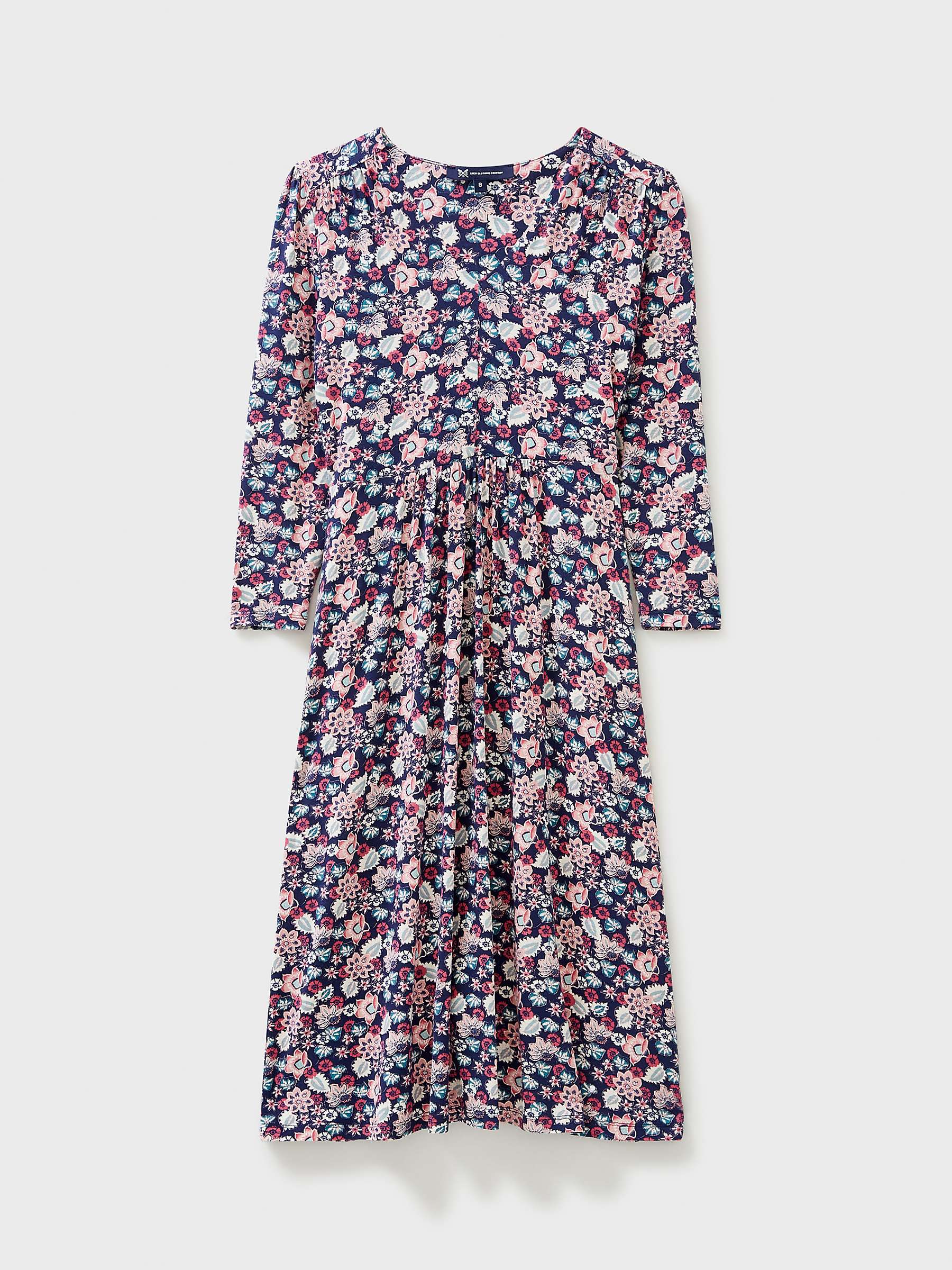Buy Crew Clothing Dorothy Jersey Long Sleeve Dress, Navy/Multi Online at johnlewis.com