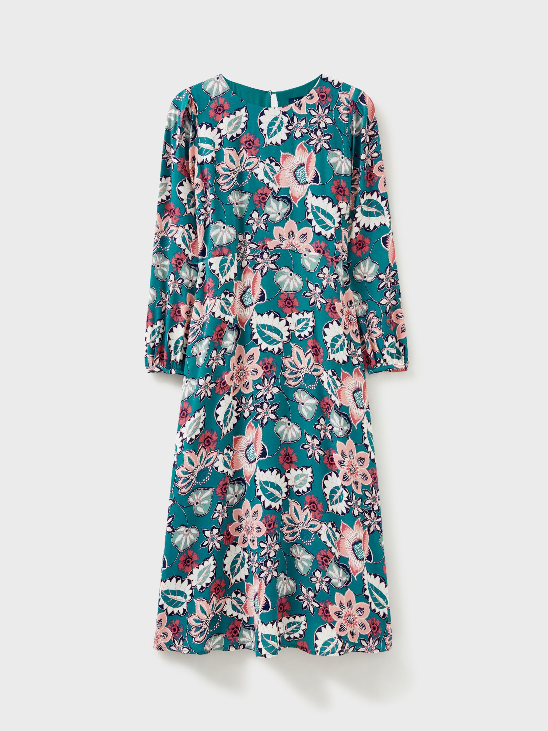 Buy Crew Clothing Alma Jersey Midi Dress, Teal Blue Online at johnlewis.com