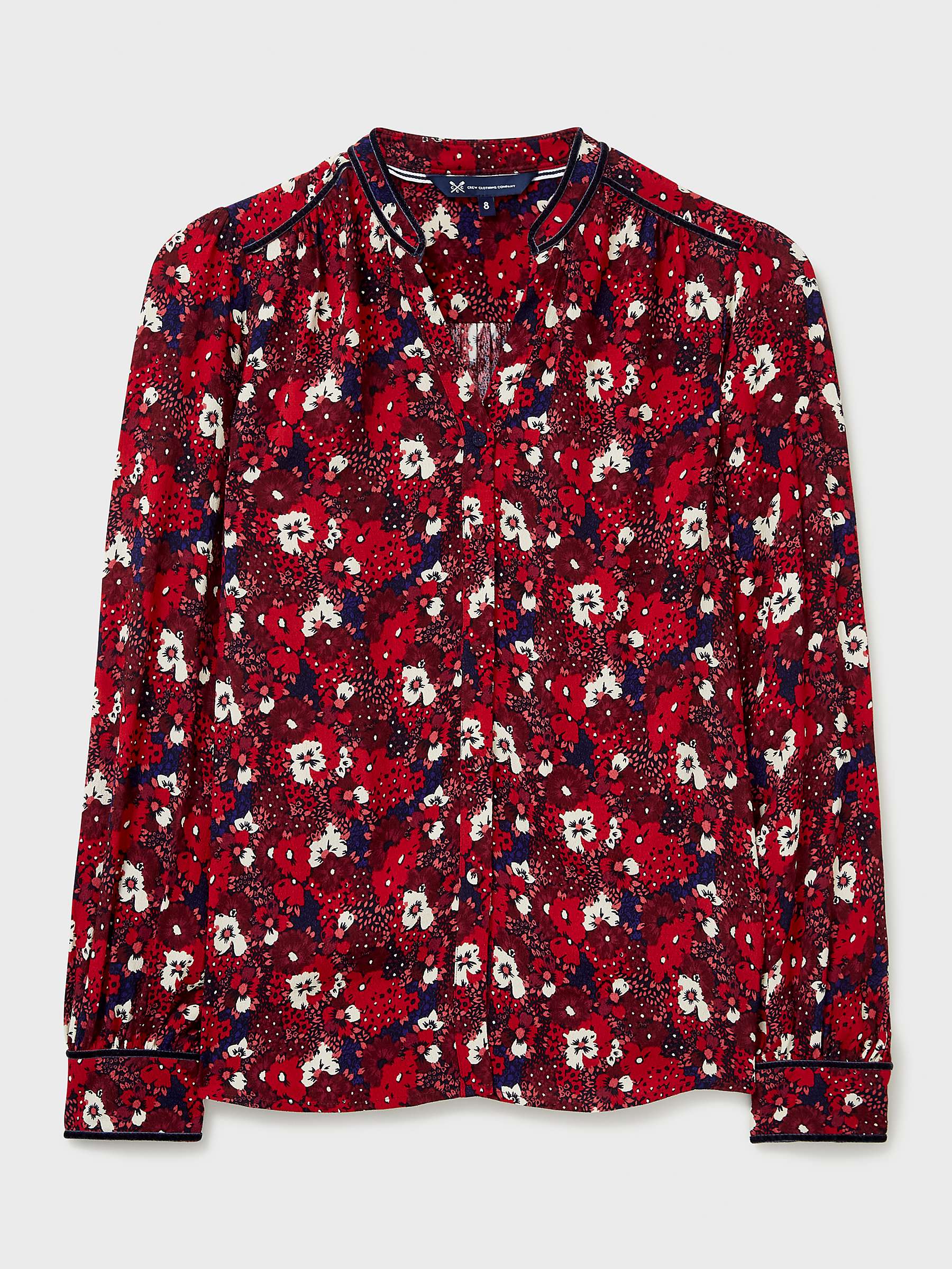 Buy Crew Clothing Amelia Floral Print Blouse, Red Wine Online at johnlewis.com