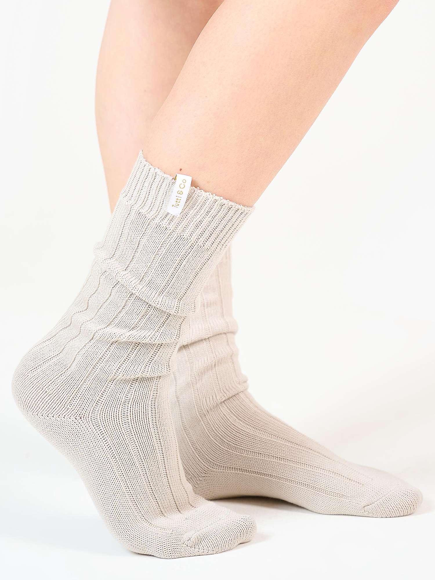Buy Tutti & Co Farne Plain Ribbed Long Socks, One Size Online at johnlewis.com