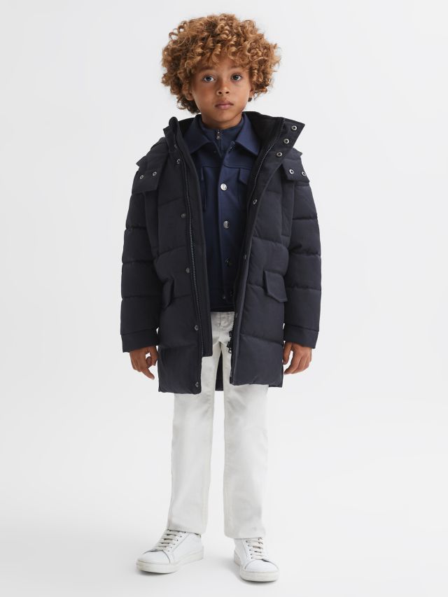 Reiss Kids Isaac Zip Through Puffer Jacket Navy 3 4 years