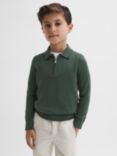 Reiss Kids' Robertson Merino Wool Half Zip Jumper