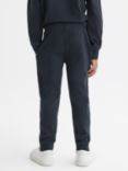 Reiss Kids' Croxley Velour Interlock Joggers, Navy