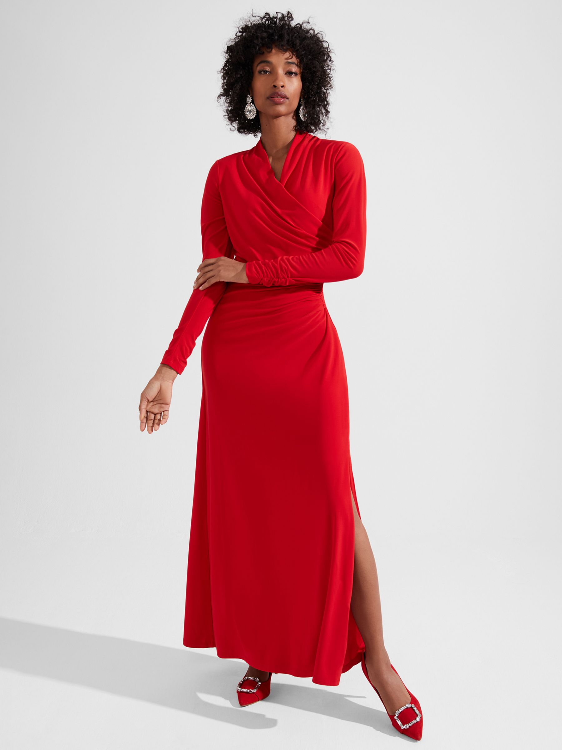 Hobbs Vida Maxi Dress, Garnet Red at John Lewis & Partners