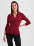 Hobbs Edie Knitted Shirt, Rhubarb Red