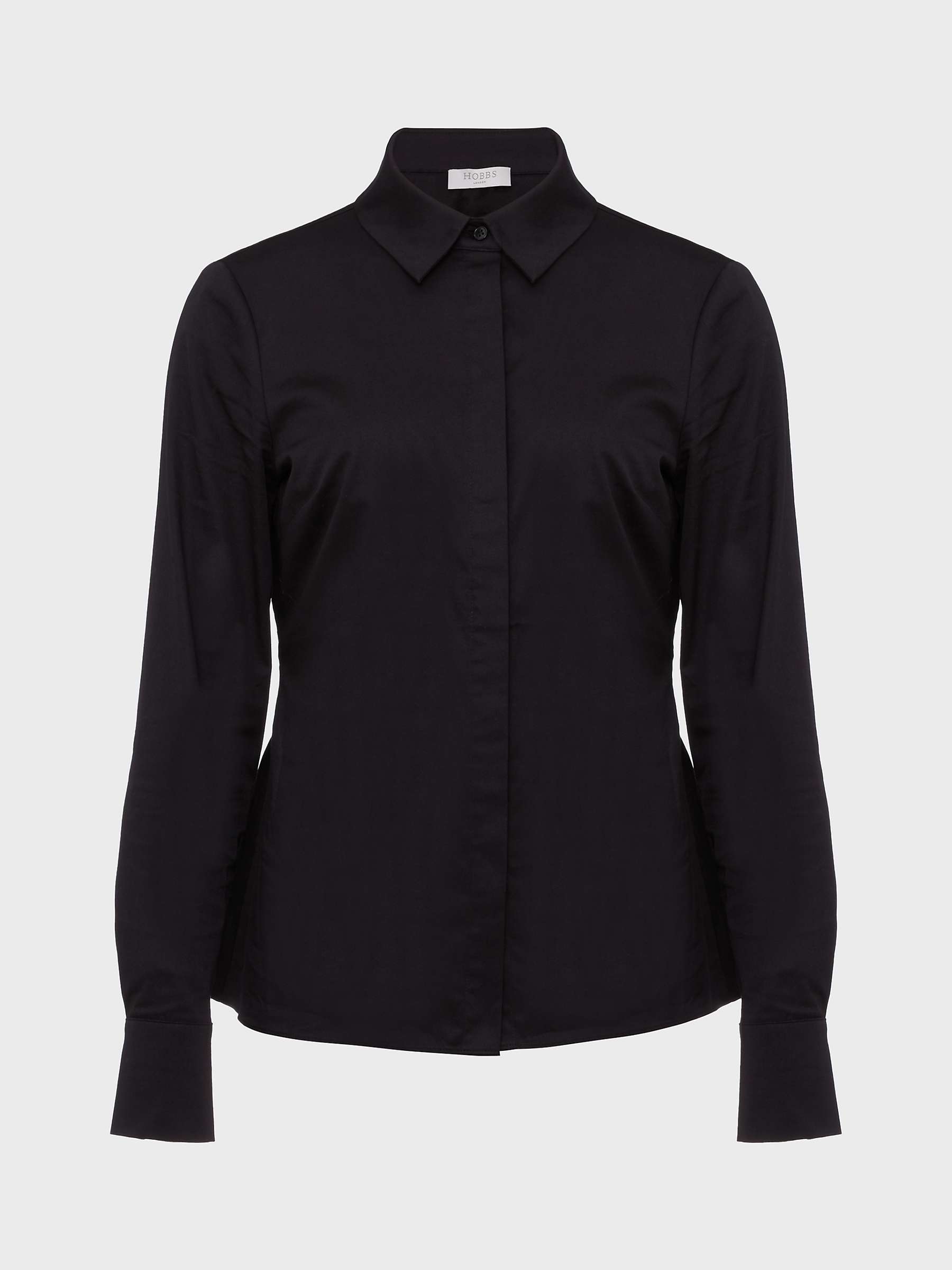 Hobbs Victoria Cotton Shirt, Black at John Lewis & Partners