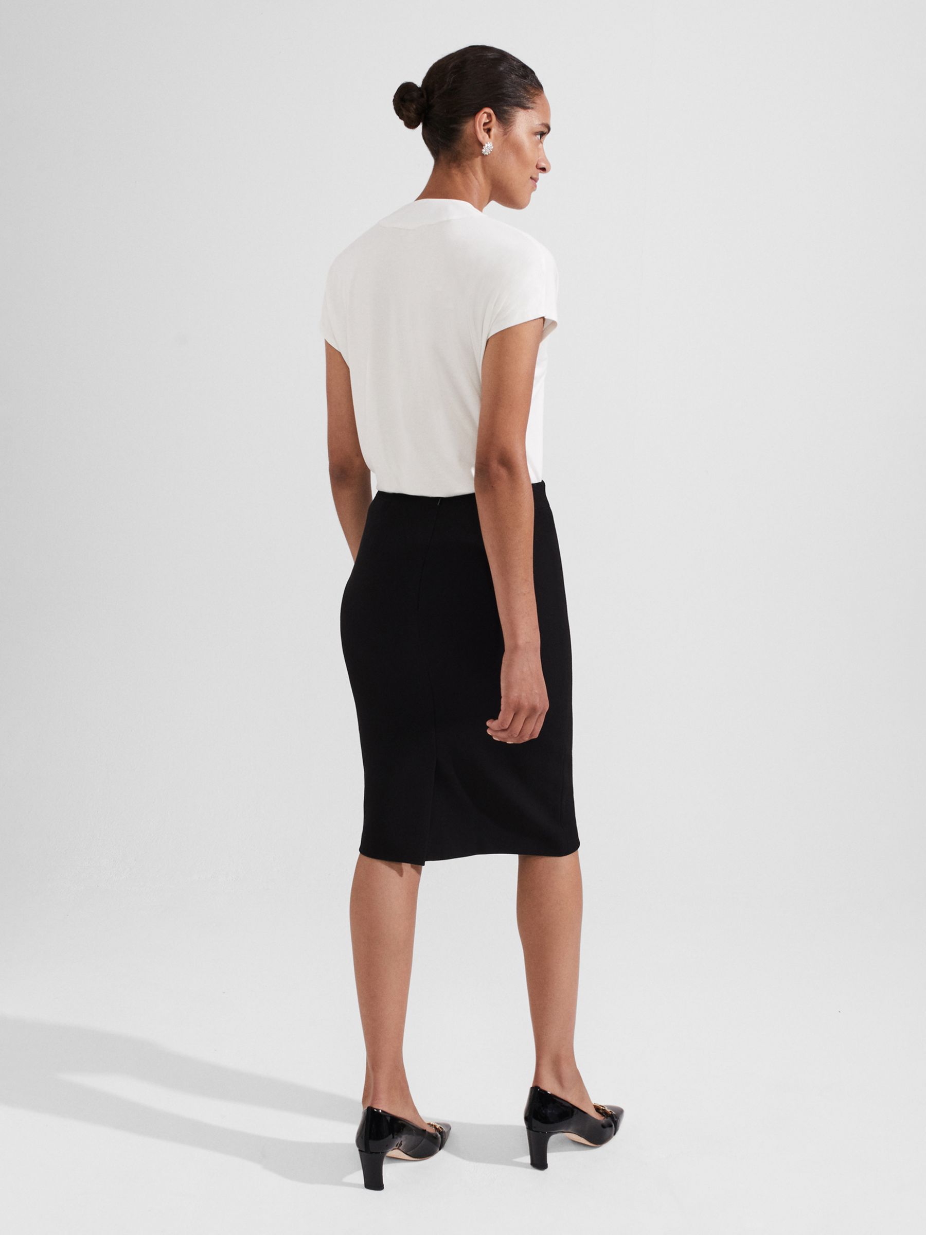 Hobbs Petite Charley Pencil Skirt, Black at John Lewis & Partners