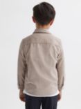 Reiss Kids' Bonucci Long Sleeve Courduroy Shirt, Mink