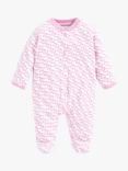 JoJo Maman Bébé Baby Elephant Print Sleepsuit, Pink