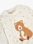 JoJo Maman Bébé Baby Bear Appliqué Sleepsuit, Cream