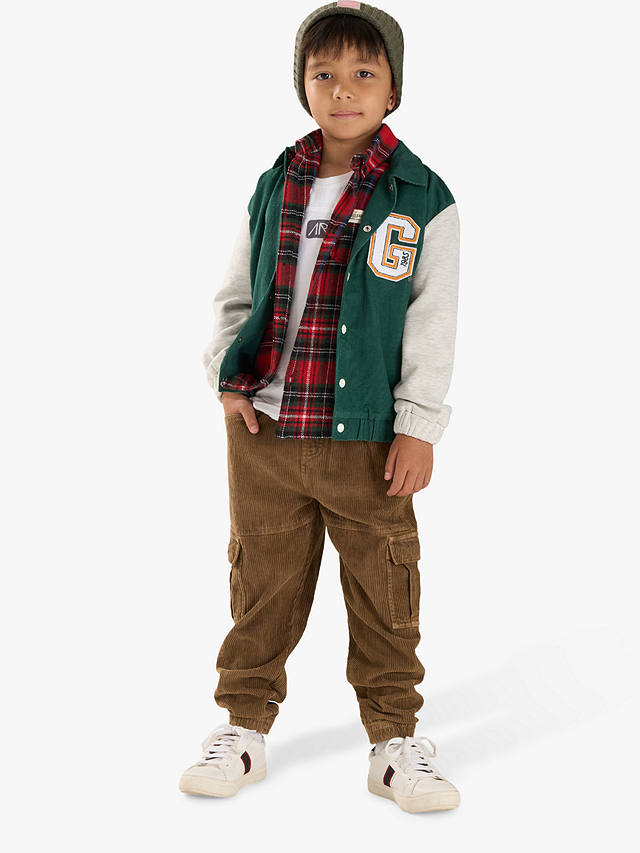 Angel & Rocket Kids' Chad Cord Varisty Jacket, Green