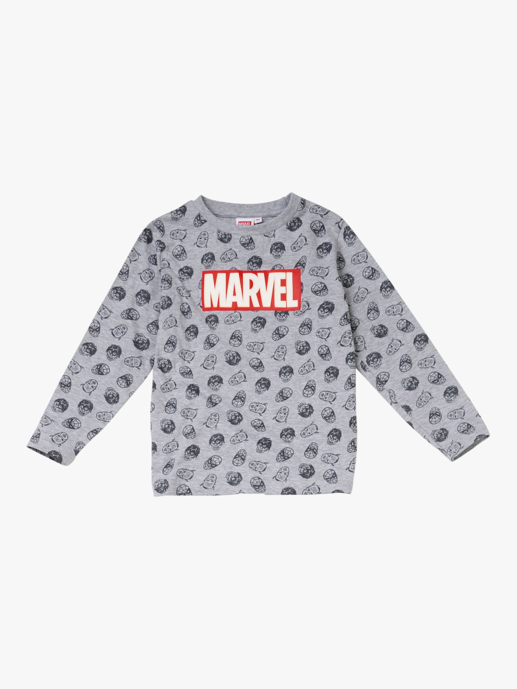 Buy Angel & Rocket Kids' Marvel Cotton Blend Pyjama Set, Grey Online at johnlewis.com