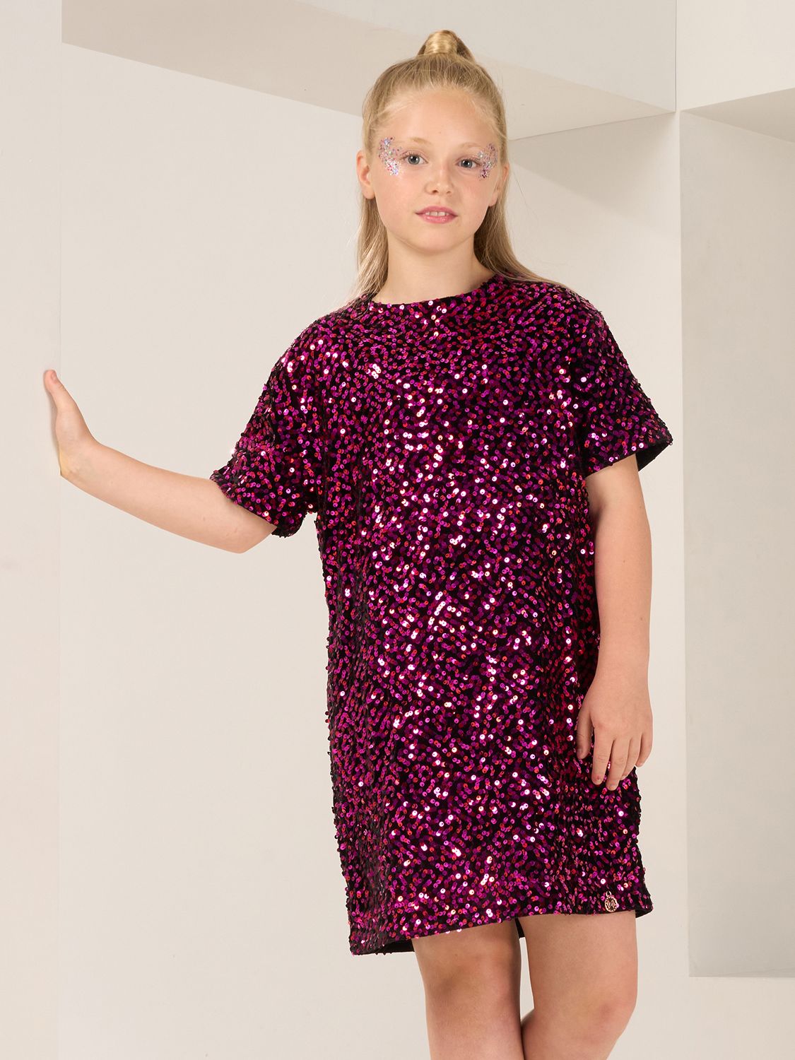 Buy Angel & Rocket Kids' Lexi Matt Sequin Shift Dress Online at johnlewis.com