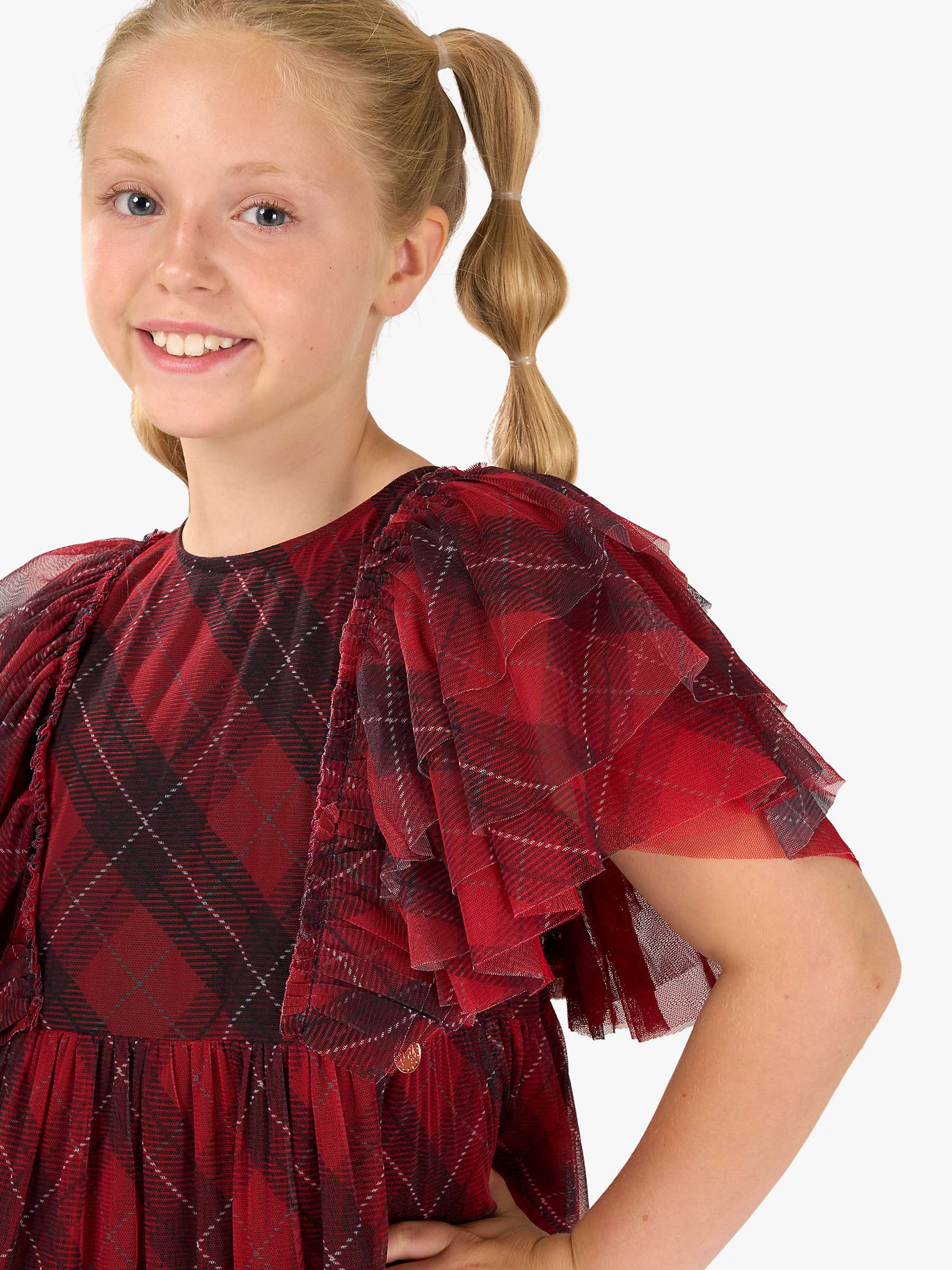 Buy Angel & Rocket Juliana Tartan Mesh Dress, Red/Multi Online at johnlewis.com