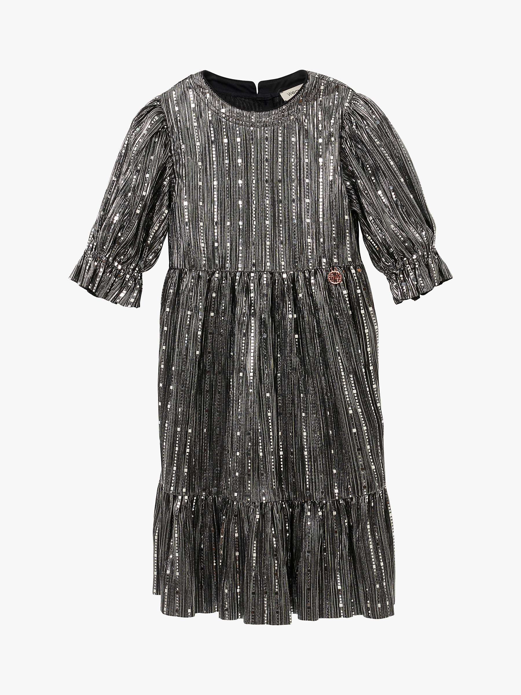 Buy Angel & Rocket Kids' Mila Metallic Sequin Dress, Silver Online at johnlewis.com