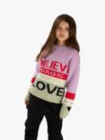 Angel & Rocket Kids' Believe Slogan Jumper, Multi