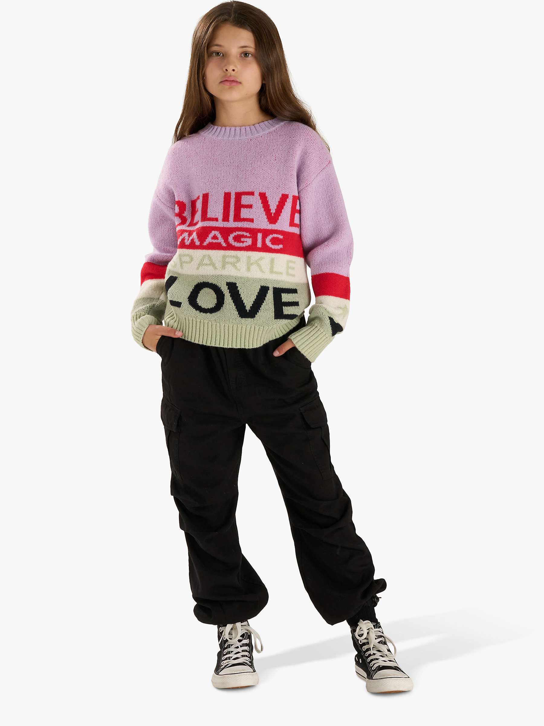 Buy Angel & Rocket Kids' Believe Slogan Jumper, Multi Online at johnlewis.com