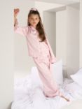 Angel & Rocket Kids' Pixie Moon & Stars Frill Pyjamas, Pink, Pink