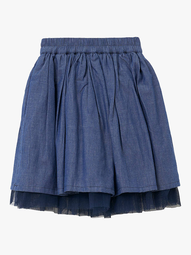 Angel & Rocket Kids' Annie Chambray Mesh Ra-Ra Skirt, Blue