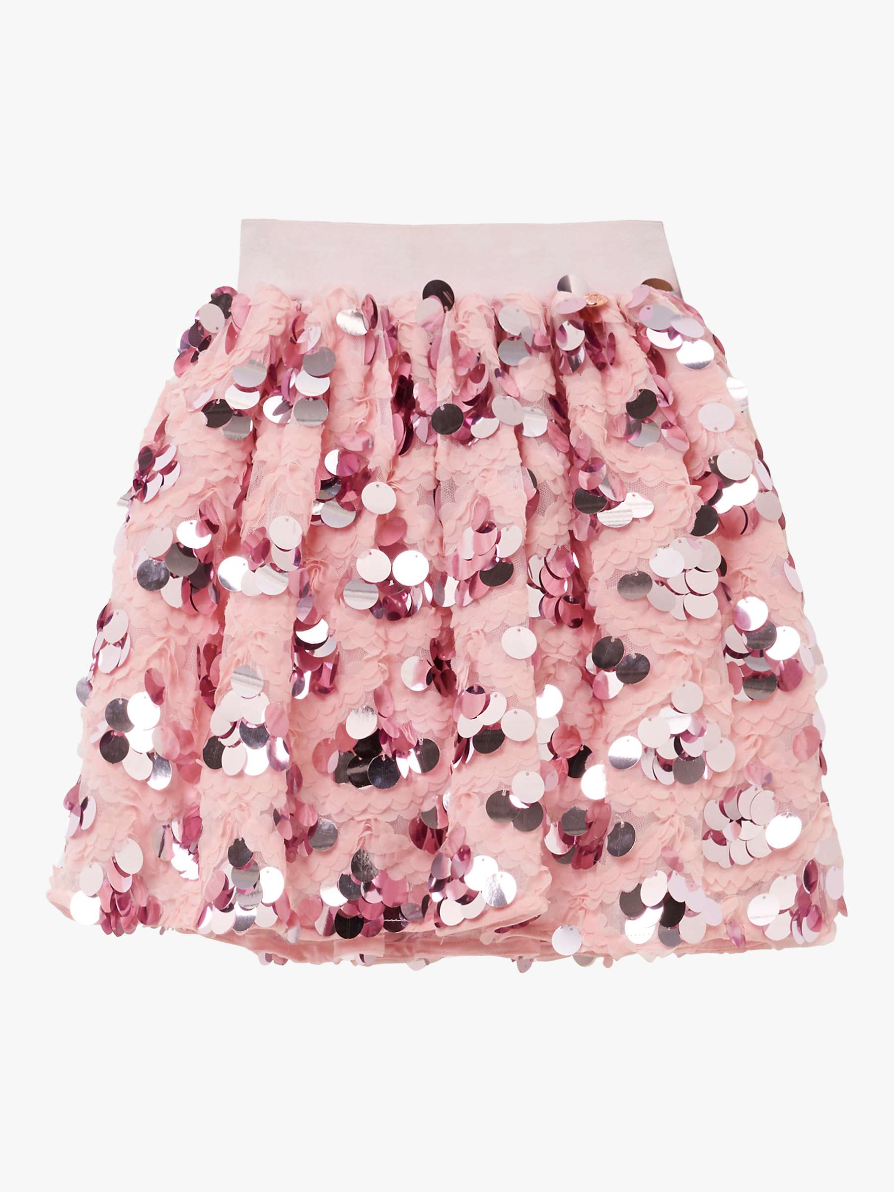 Buy Angel & Rocket Kids' Ellie Oversize Sequins & Lace Skirt, Pink Online at johnlewis.com