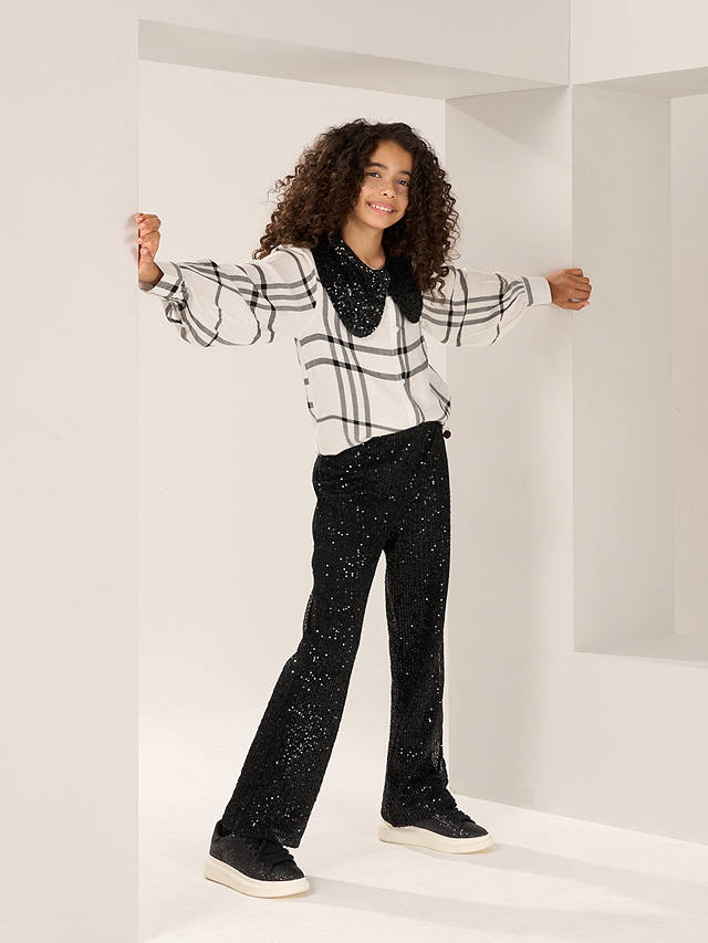 Angel & Rocket Kids' Sadie Sequin Trousers, Black