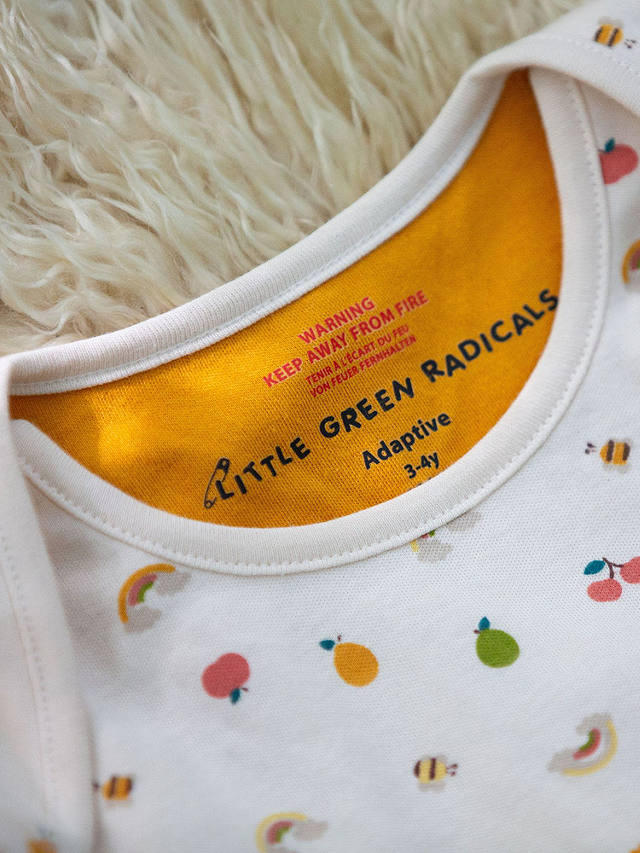 Little Green Radicals Kids' Garden Days Easy Feeding Adaptive Bodysuit, Cream