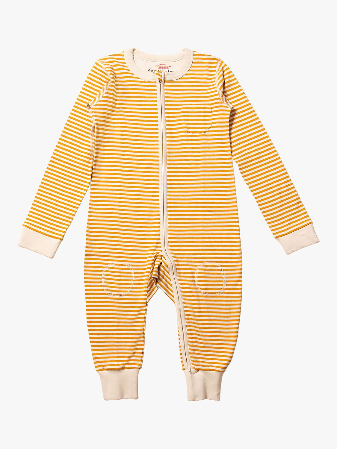 Buy Little Green Radicals Kids' Stripe Adaptive 2 Way Zip Sleepsuit, Gold Online at johnlewis.com