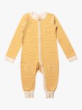 Little Green Radicals Kids' Stripe Adaptive 2 Way Zip Sleepsuit, Gold