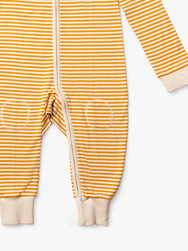 Little Green Radicals Kids' Stripe Adaptive 2 Way Zip Sleepsuit, Gold