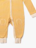 Little Green Radicals Kids' Stripe Adaptive 2 Way Zip Sleepsuit, Gold