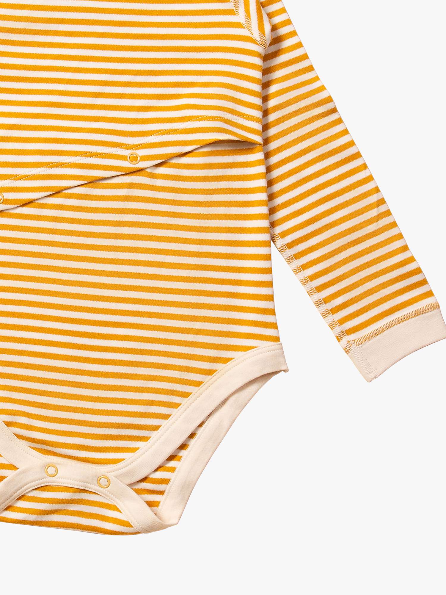 Buy Little Green Radicals Kids' Stripe Easy Feeding Adaptive Bodysuit, Gold Online at johnlewis.com