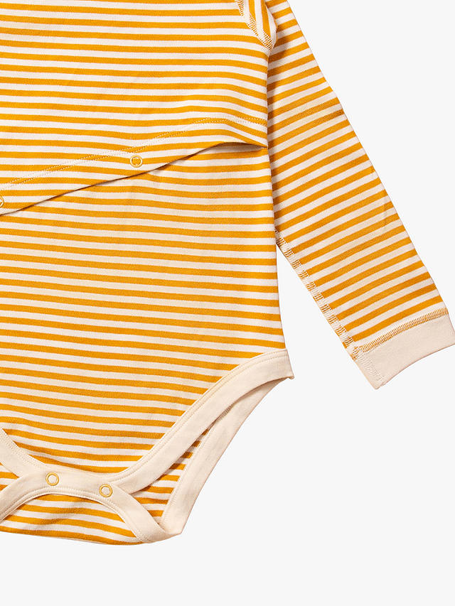 Little Green Radicals Kids' Stripe Easy Feeding Adaptive Bodysuit, Gold