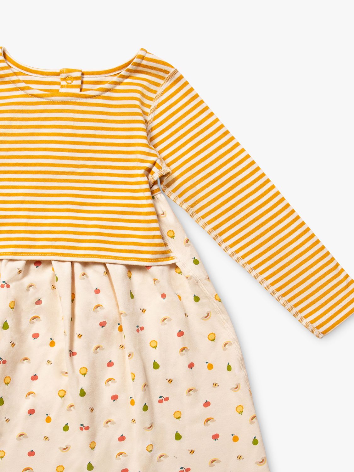 Buy Little Green Radicals Kids' Garden Days Adaptive Easy Peasy Dress, Gold/Cream Online at johnlewis.com