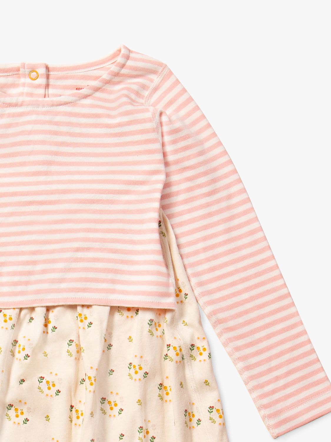 Buy Little Green Radicals Kids' Quince Flowers Adaptive Easy Peasy Dress, Pink Stripes/Cream Online at johnlewis.com