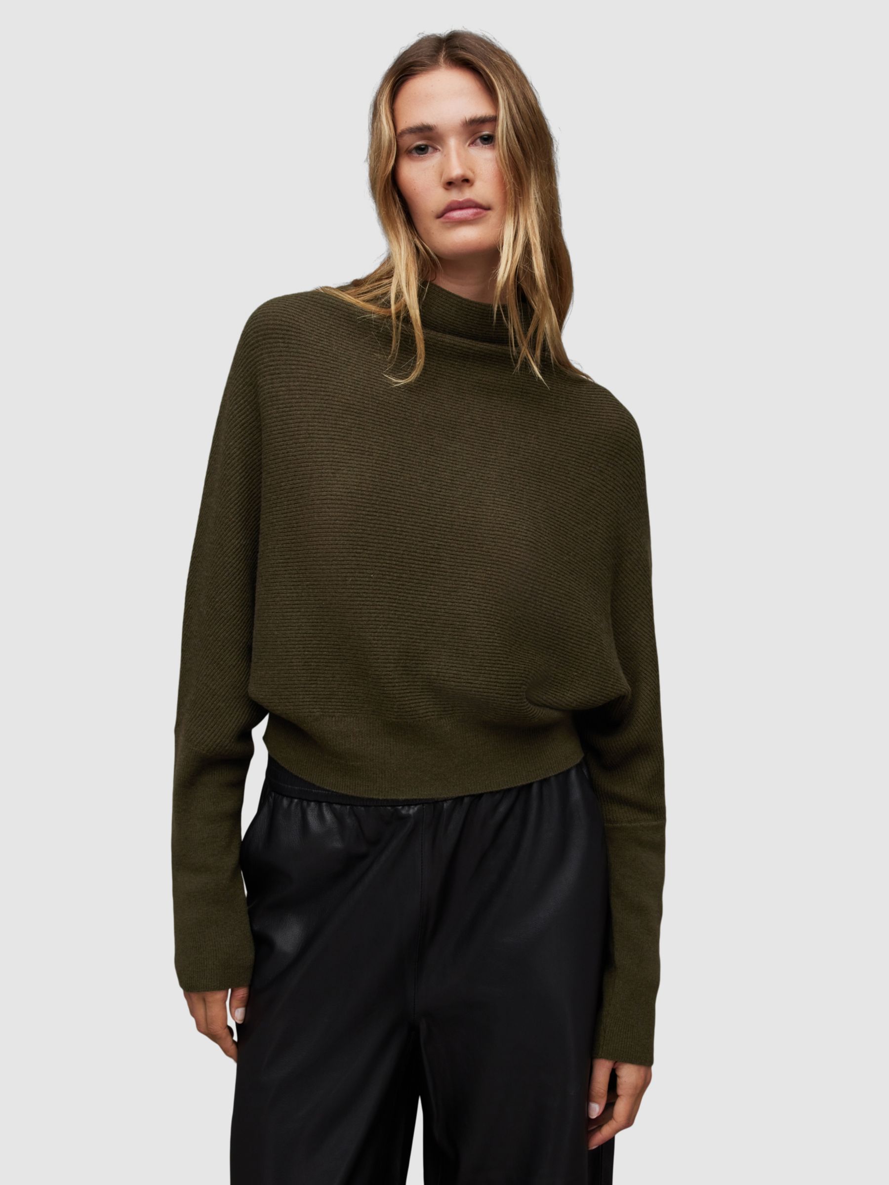 AllSaints Ridley Cropped Wool and Cashmere Jumper