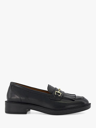 Dune Guided Leather Snaffle Fringe Loafers