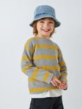 John Lewis Kids' Waffle Crew Neck Stripe Top, Yellow